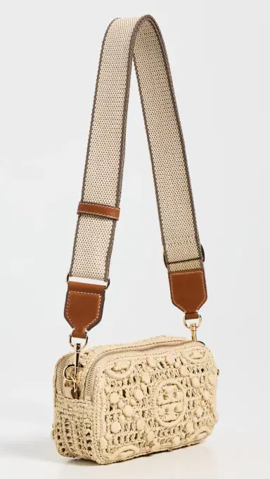 Tory Burch Miller T Monogram Raffia Mini Crossbody Bag Natural One Size | Thumbnail 4 Tory Burch Miller T Monogram Raffia Mini Crossbody Bag Natural One Size | Thumbnail 4