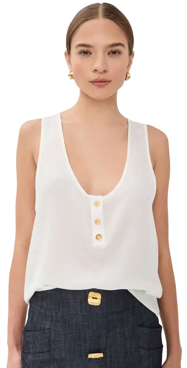 Poppy Tank Polka Dot White And White