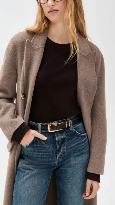 Madewell Elongated Buckle Belt Chocolate Raisin Croco | Thumbnail 3