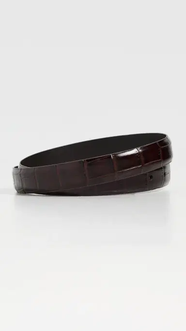 Madewell Elongated Buckle Belt Chocolate Raisin Croco | Thumbnail 4