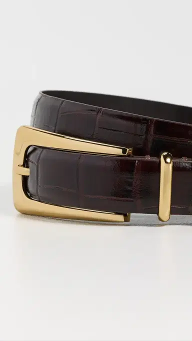 Madewell Elongated Buckle Belt Chocolate Raisin Croco | Thumbnail 5