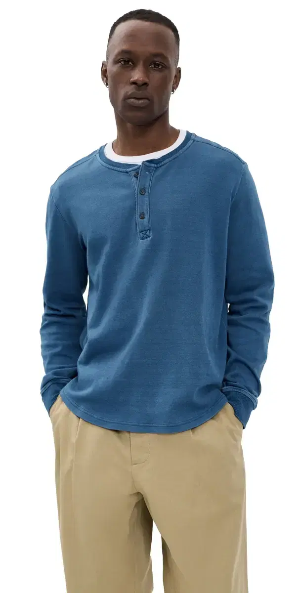 Pacifica Stretch Henley Shirt Dark Indigo