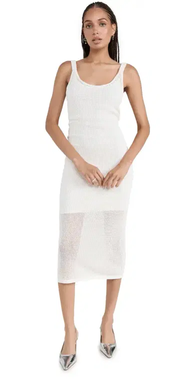 Staud Jessica Knit Coverup Dress White | Thumbnail 1 Staud Jessica Knit Coverup Dress White | Thumbnail 1