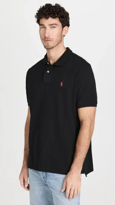 Polo Ralph Lauren Classic Fit Iconic Mesh Polo Black | Thumbnail 2