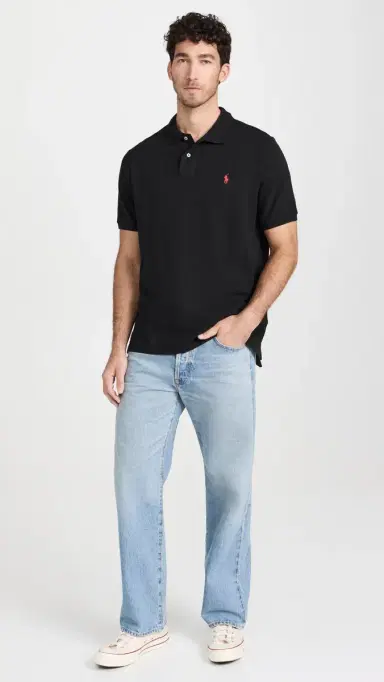 Polo Ralph Lauren Classic Fit Iconic Mesh Polo Black | Thumbnail 5