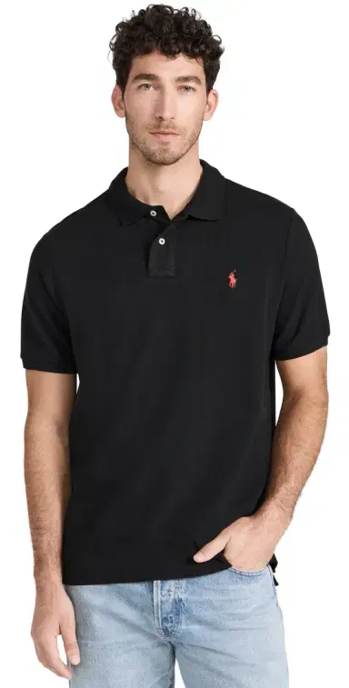 Polo Ralph Lauren Classic Fit Iconic Mesh Polo Black | Thumbnail 1