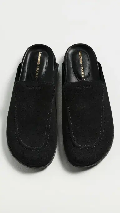 Larroudé Larroude x Parke Clogs Heavy Suede Black 5 | Thumbnail 4