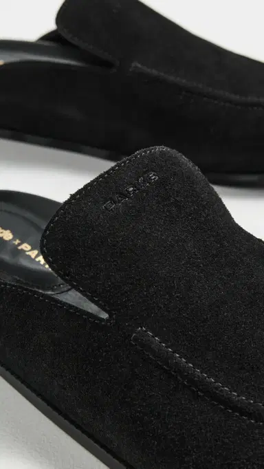 Larroudé Larroude x Parke Clogs Heavy Suede Black 5 | Thumbnail 6