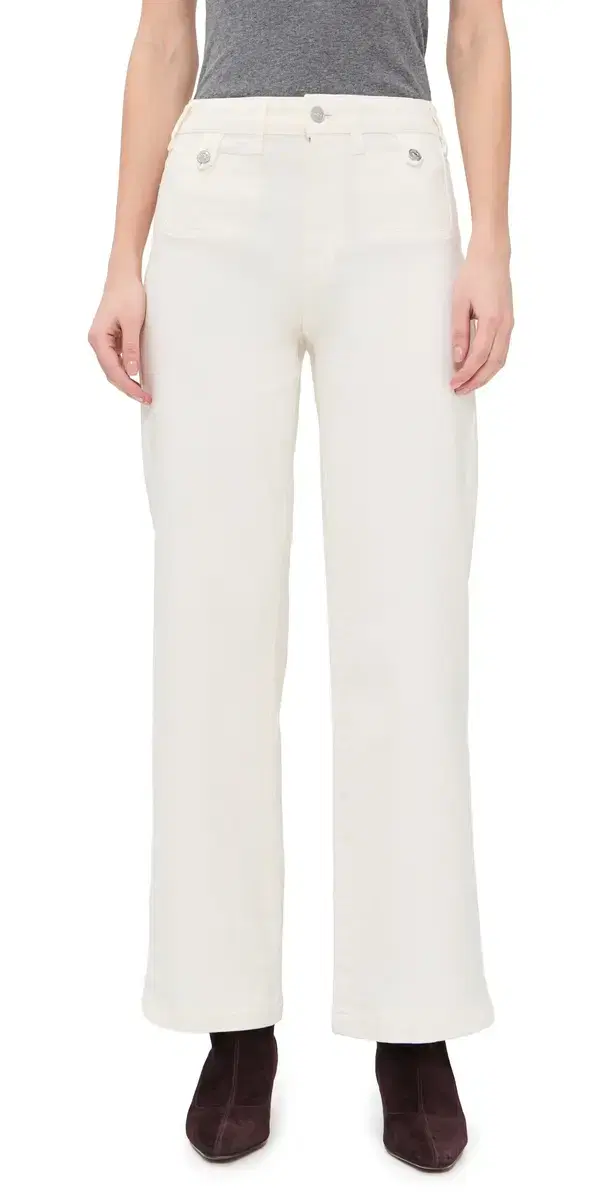 Anessa Jeans 31 with Rounded Inset Pockets Tonal Ecru