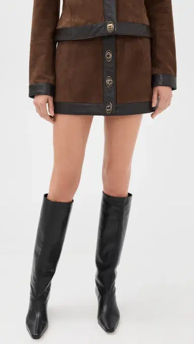 Retrofête isbeth eather Skirt Chocolate/Tobacco | Thumbnail 2