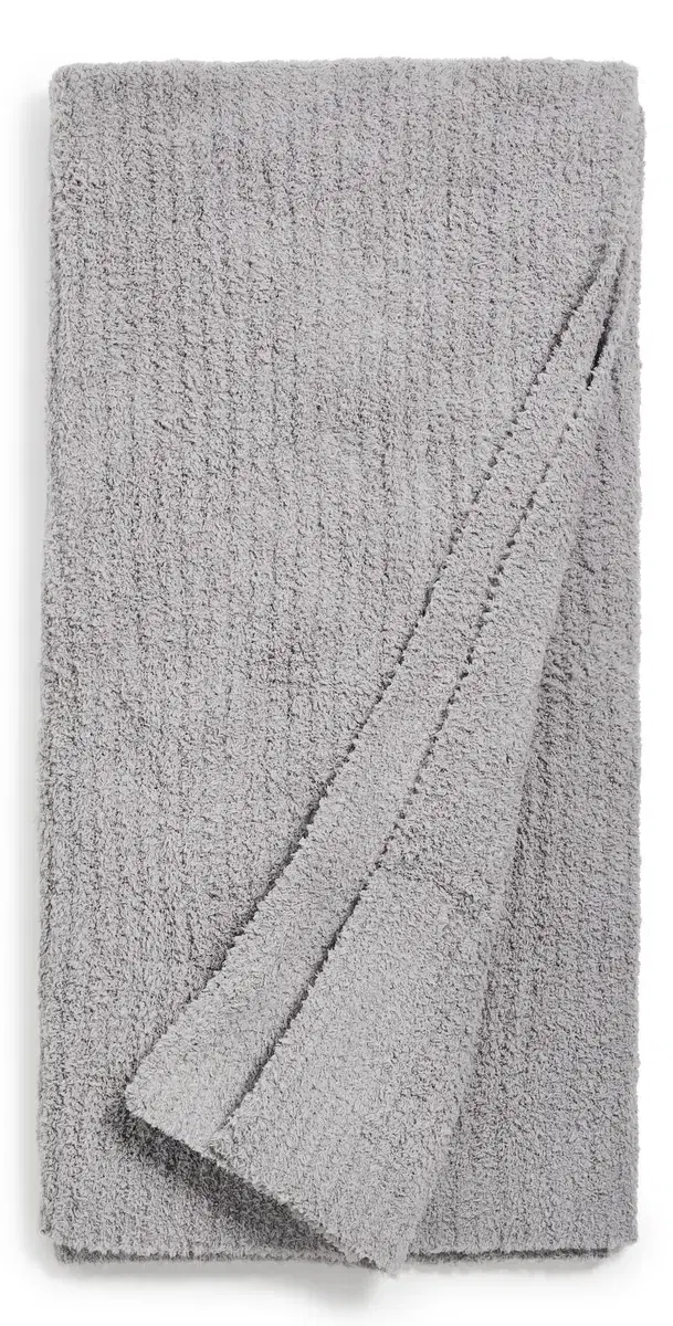 Barefoot Dreams CozyChic Ribbed Throw Dove Grey One Size