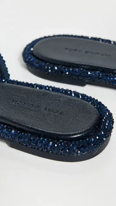 Tory Burch Miller Knotted Crystal Sandals New Navy 6 | Thumbnail 4