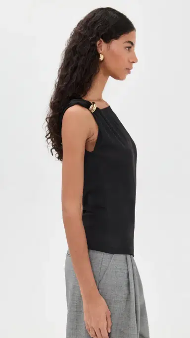 Vince leeveless houlder Drape Top Black | Thumbnail 4 Vince leeveless houlder Drape Top Black | Thumbnail 4