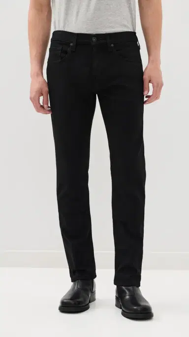 PAIGE Federal Transcend Slim Straight Jeans Black Shadow 32 | Thumbnail 2