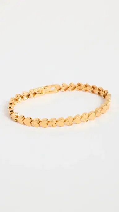 Gwen Beloti Heart Etched Link Bracelet Gold One Size | Thumbnail 2 Gwen Beloti Heart Etched Link Bracelet Gold One Size | Thumbnail 2