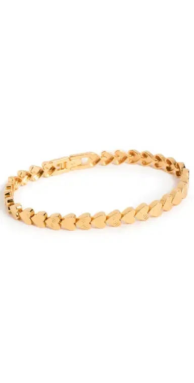 Gwen Beloti Heart Etched Link Bracelet Gold One Size | Thumbnail 1 Gwen Beloti Heart Etched Link Bracelet Gold One Size | Thumbnail 1