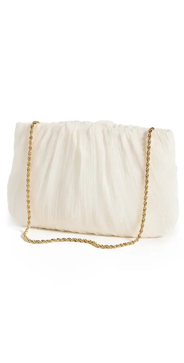 Loeffler Randall Brit Flat Pleated Pouch Pearl One Size
