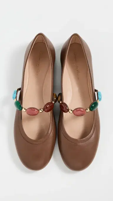 Gianvito Rossi Shanti Mary Jane Flats Cuoio 38 | Thumbnail 5