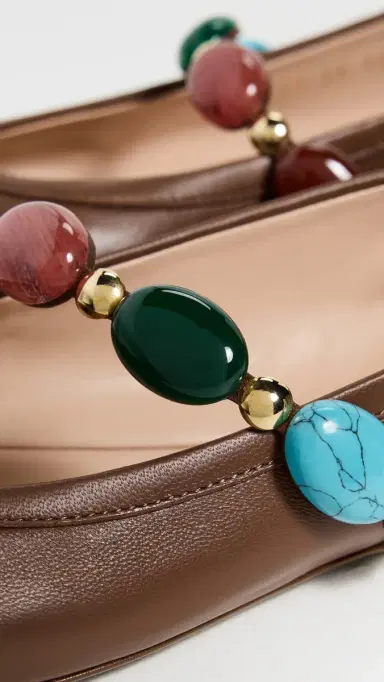 Gianvito Rossi Shanti Mary Jane Flats Cuoio 38 | Thumbnail 6