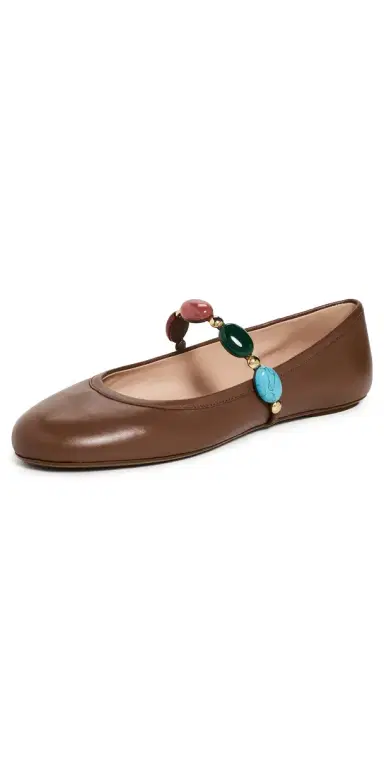 Gianvito Rossi Shanti Mary Jane Flats Cuoio 38 | Thumbnail 1