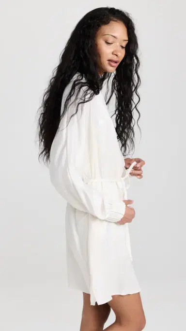 Lunya Washable Silk Robe Tranquil White | Thumbnail 4 Lunya Washable Silk Robe Tranquil White | Thumbnail 4