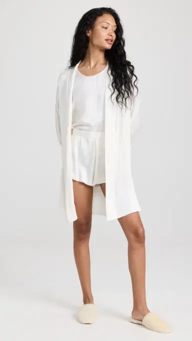 Lunya Washable Silk Robe Tranquil White | Thumbnail 5 Lunya Washable Silk Robe Tranquil White | Thumbnail 5