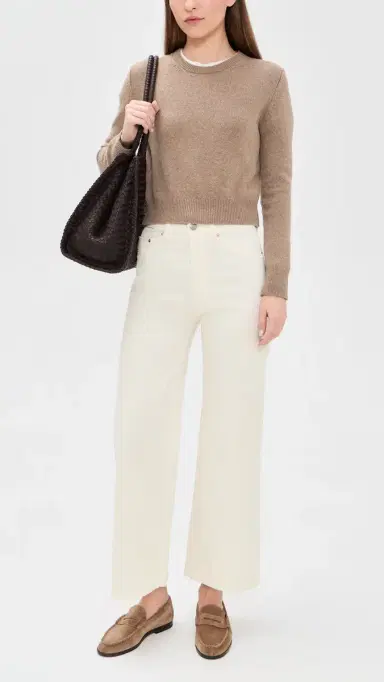 DL1961 Hepburn Wide Leg High Rise Ankle Jeans Eggshell 24 | Thumbnail 5