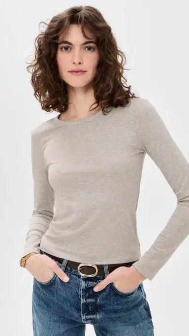 Z Supply Second Skin Crew Tee Natural Heather L | Thumbnail 2