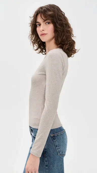 Z Supply Second Skin Crew Tee Natural Heather L | Thumbnail 4