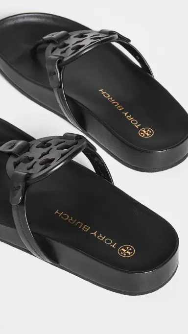 Tory Burch Miller Cloud Sandals Perfect Black 6 | Thumbnail 4 Tory Burch Miller Cloud Sandals Perfect Black 6 | Thumbnail 4
