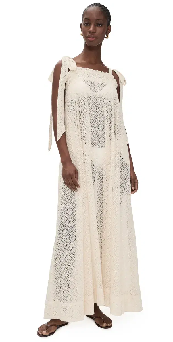 Elastic Convertible Maxi Coverup Dress Natural One Size