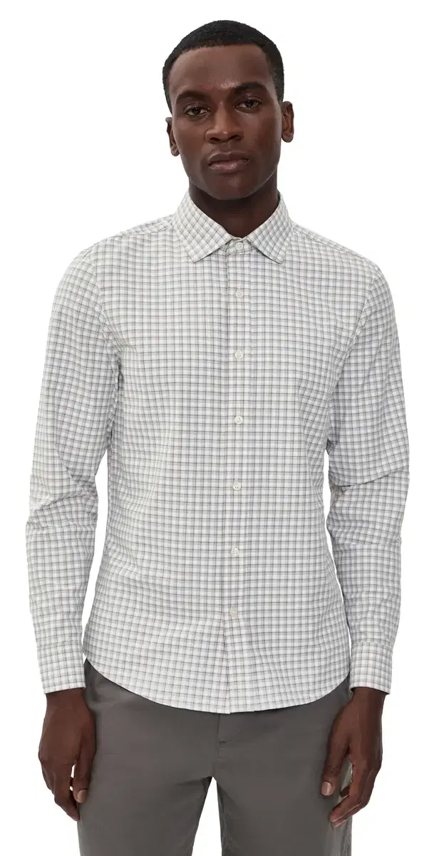 Slim Fit State of Mind Shirt mokey Olive Plaid