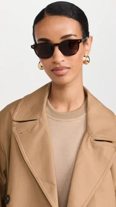 Bottega Veneta Classic Round Sunglasses Havana-Havana-Brown One Size | Thumbnail 3