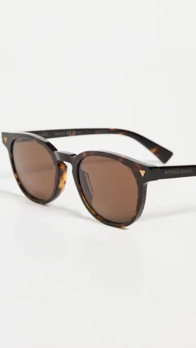 Bottega Veneta Classic Round Sunglasses Havana-Havana-Brown One Size | Thumbnail 5