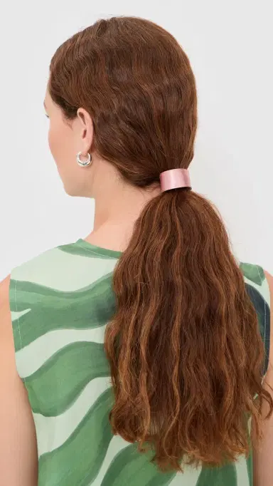 Jennifer Behr Mini Silk Satin Pony Wrap Dusty Rose One Size | Thumbnail 3