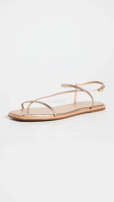KAANAS Alayta Square Toe Naked Sandals Gold | Thumbnail 2