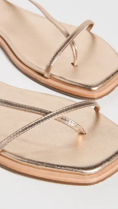 KAANAS Alayta Square Toe Naked Sandals Gold | Thumbnail 6