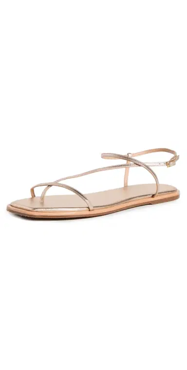 KAANAS Alayta Square Toe Naked Sandals Gold | Thumbnail 1