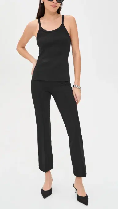 Spanx Ponte Pintuck Kick Flare Trousers Classic Black L | Thumbnail 5