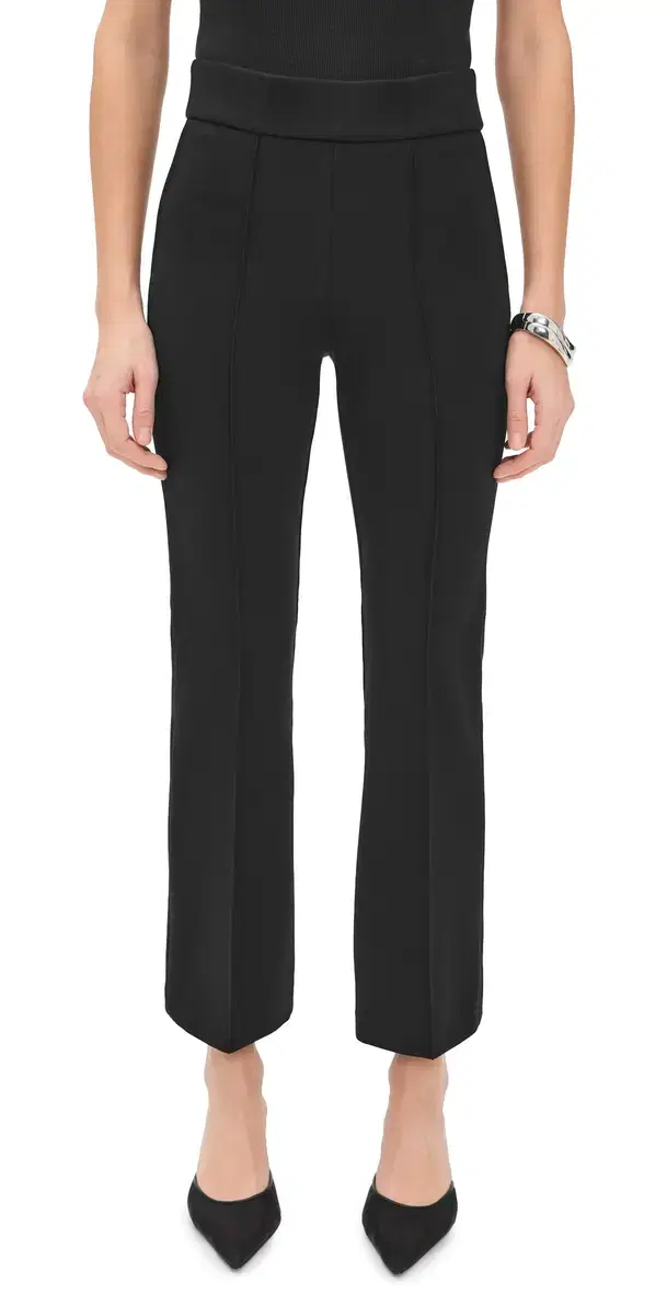 Ponte Pintuck Kick Flare Trousers Classic Black