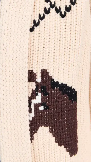 THE GREAT. The Horse Lodge Cardigan Cream | Thumbnail 6