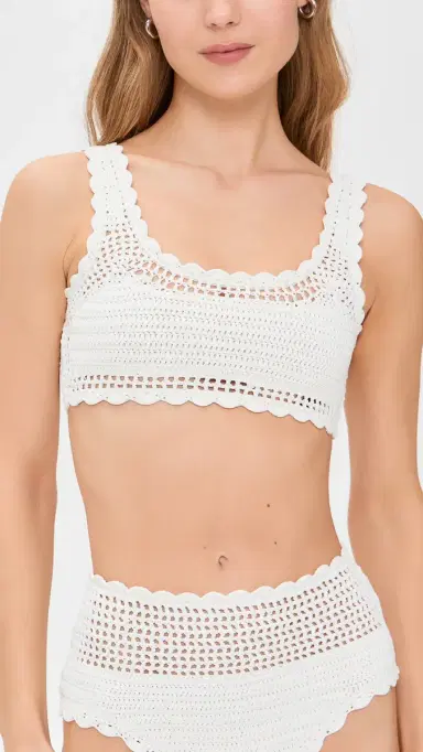 Beach Riot Andy Bikini Top White | Thumbnail 2