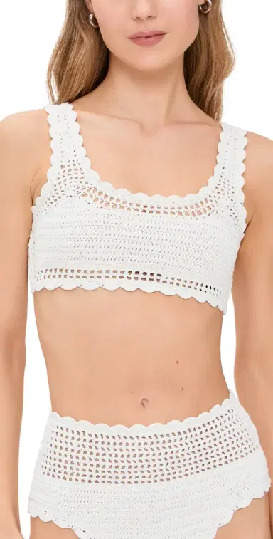 Beach Riot Andy Bikini Top White | Thumbnail 1