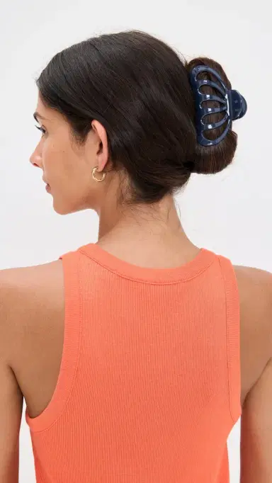 By Adina Eden Octopus Hair Claw Clip Set Pink and Navy | Thumbnail 3
