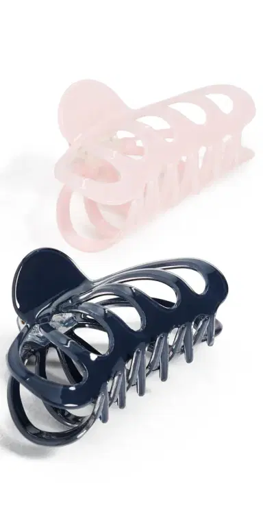 By Adina Eden Octopus Hair Claw Clip Set Pink and Navy | Thumbnail 1