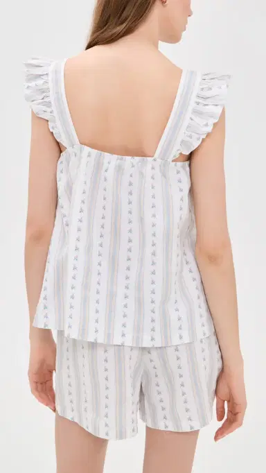 Petite Plume Woven Twill Clara Shorts et In Cottage tripe White | Thumbnail 3 Petite Plume Woven Twill Clara Shorts et In Cottage tripe White | Thumbnail 3