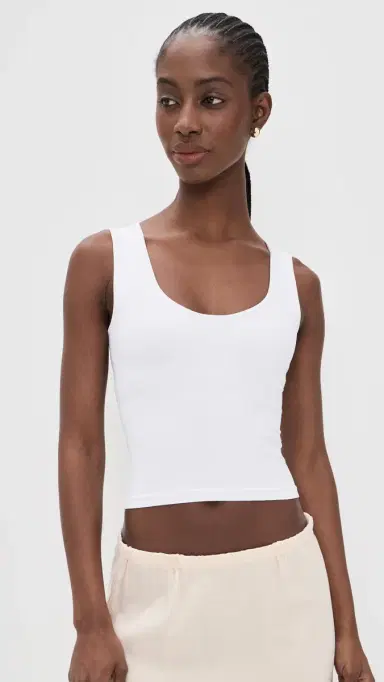 Free People Clean Lines Muscle Camisole White M/L | Thumbnail 2
