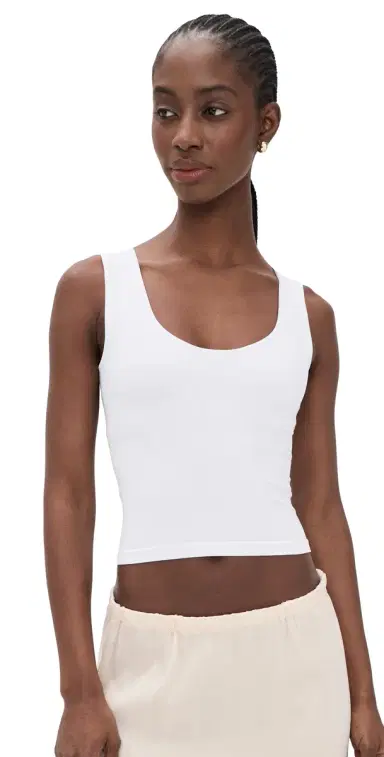 Free People Clean Lines Muscle Camisole White M/L | Thumbnail 1