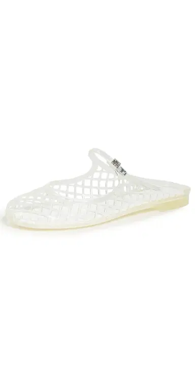 Tory Burch Mellow Mary Jane Jelly Flats Clear/Silver 6 | Thumbnail 1