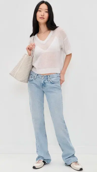 American Vintage Cashmere Short Sleeve V Neck Tee Polaire Chine | Thumbnail 5 American Vintage Cashmere Short Sleeve V Neck Tee Polaire Chine | Thumbnail 5